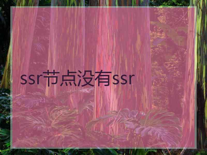 ssr节点没有ssr
